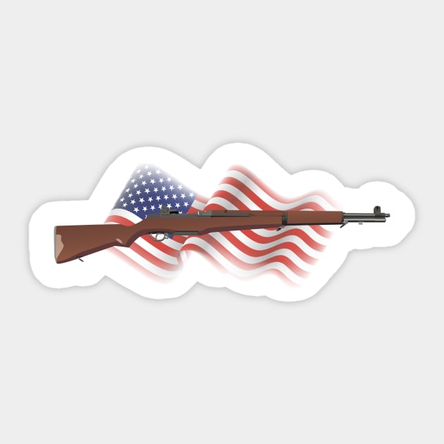 Patriotic American WW2 Rifle M1 Garand Sticker by NorseTech